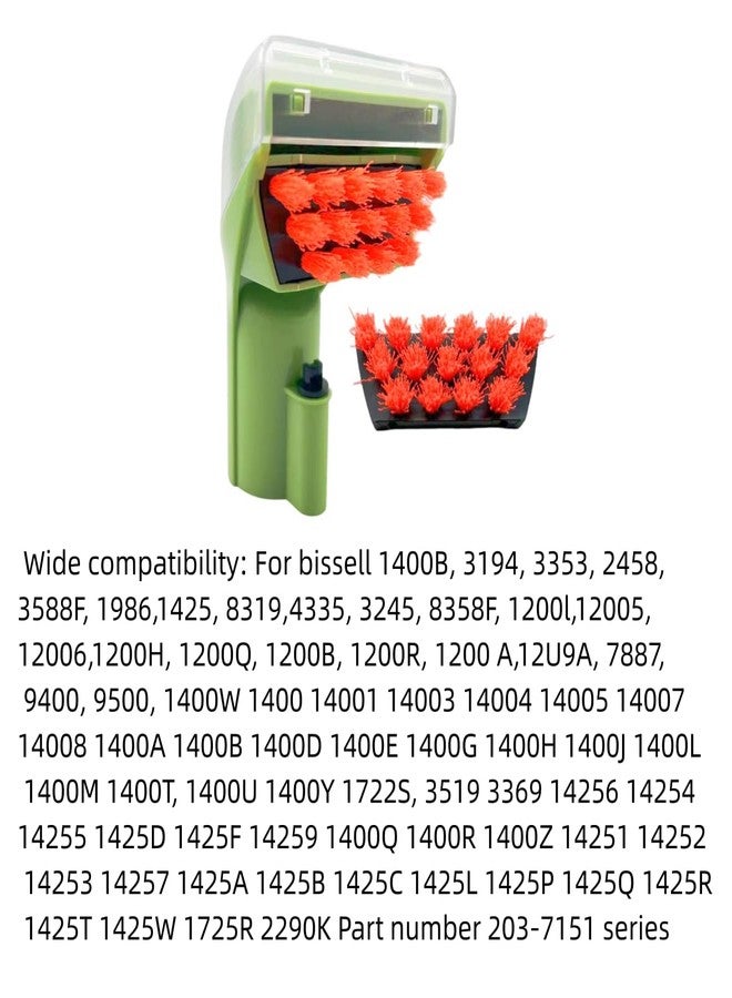 QINAN قطع غيار أدوات متعددة الأغراض من ليتل جرين 1400B متوافقة مع بيسيل 1400B 1425 1400 3194 3353 2458 3588F 1986 1844 2290A 1400W 1425W ملحقات فرشاة تنظيف البقع الصعبة (أخضر 1+1) - Image 2